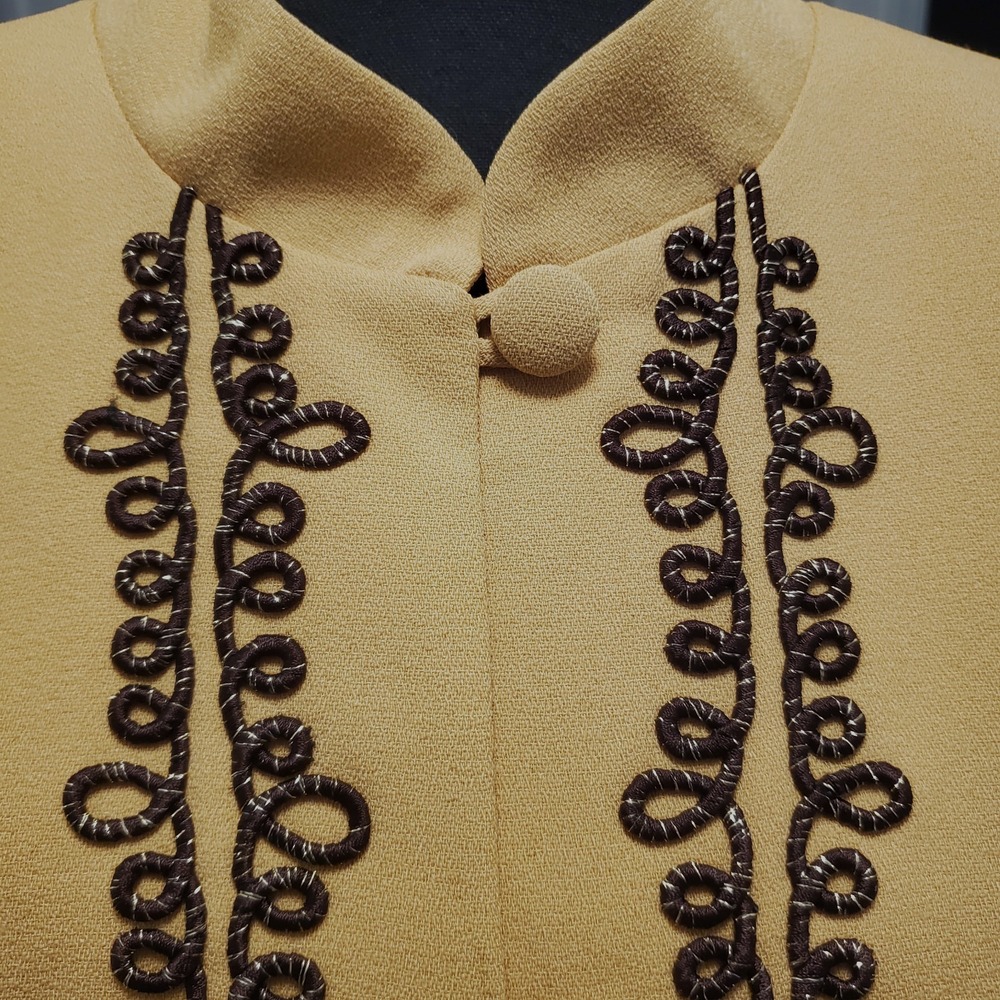 Allison Woods Vintage Women's Size 22W Gold Jacket Mandarin Collar Long Sleeve - Picture 5 of 13